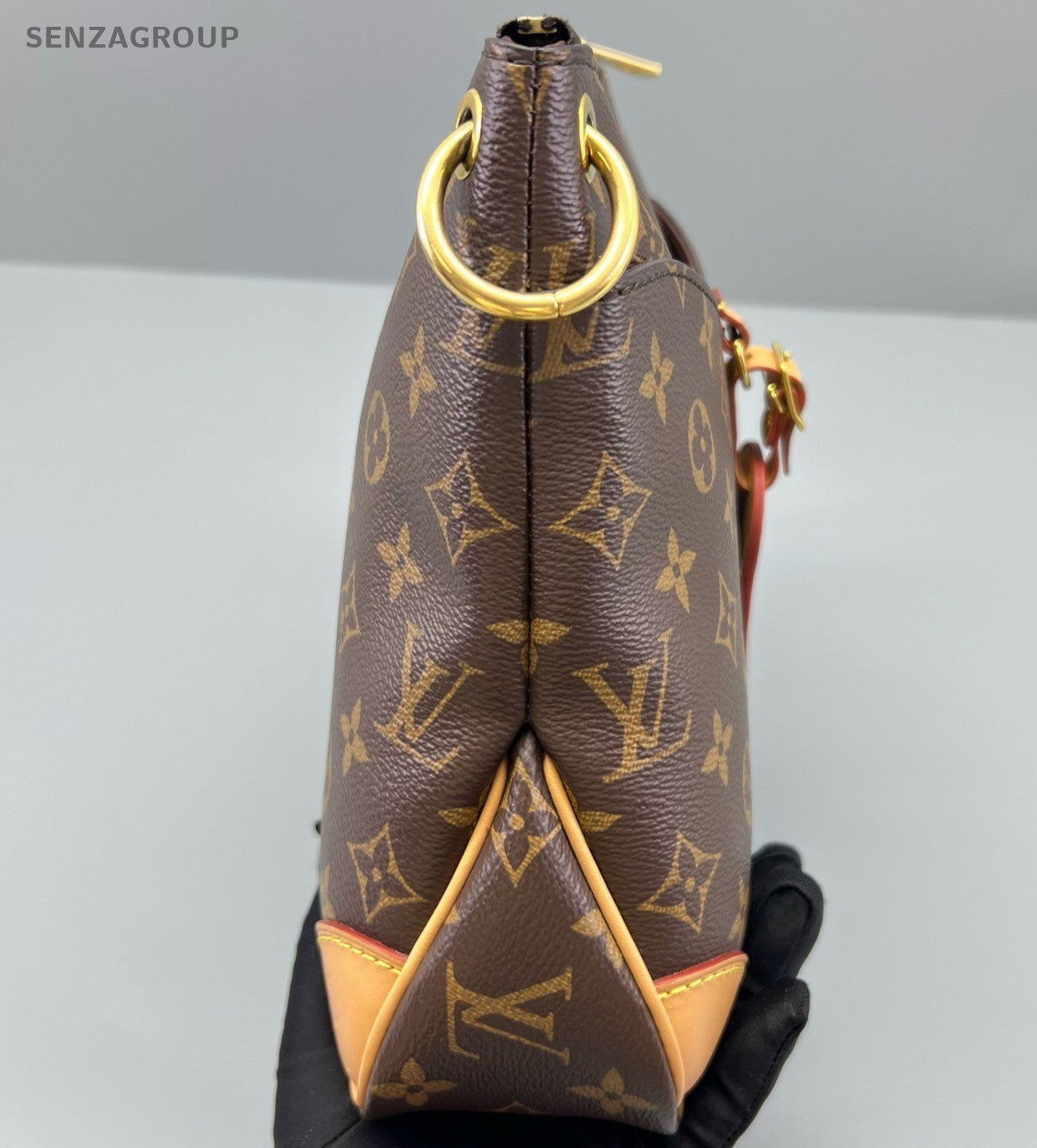 Louis Vuitton Odeon Monogram Shoulder Bag Brown Gold Women Classic