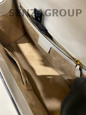 Gucci Sylvie Large White Gold Buckle Shoulder Bag - Classic Fashion Women