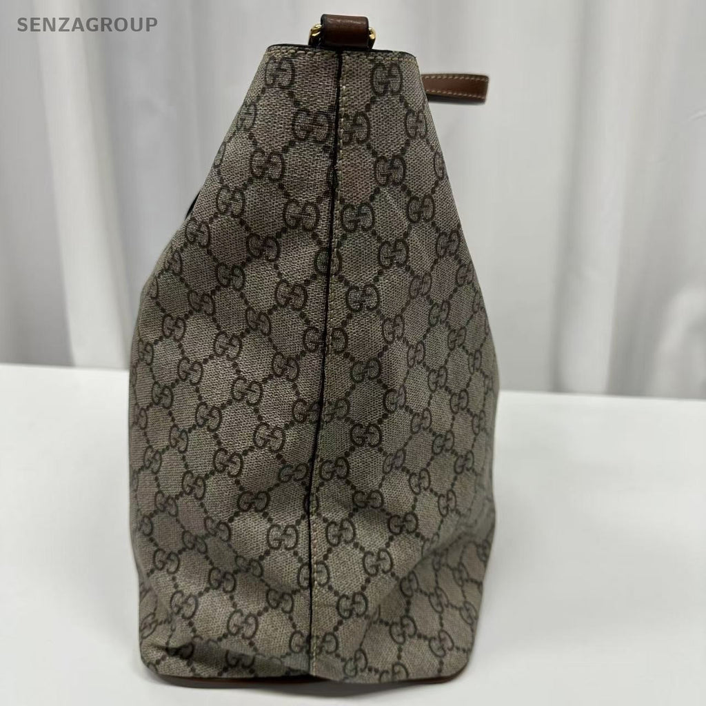 GUCCI Coated Canvas Monogram GG Handbag Shoulderbag Brown