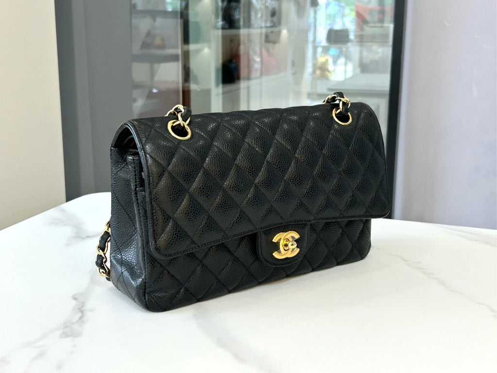 CHANEL Black Leather Medium CF Shoulder Bag For Women