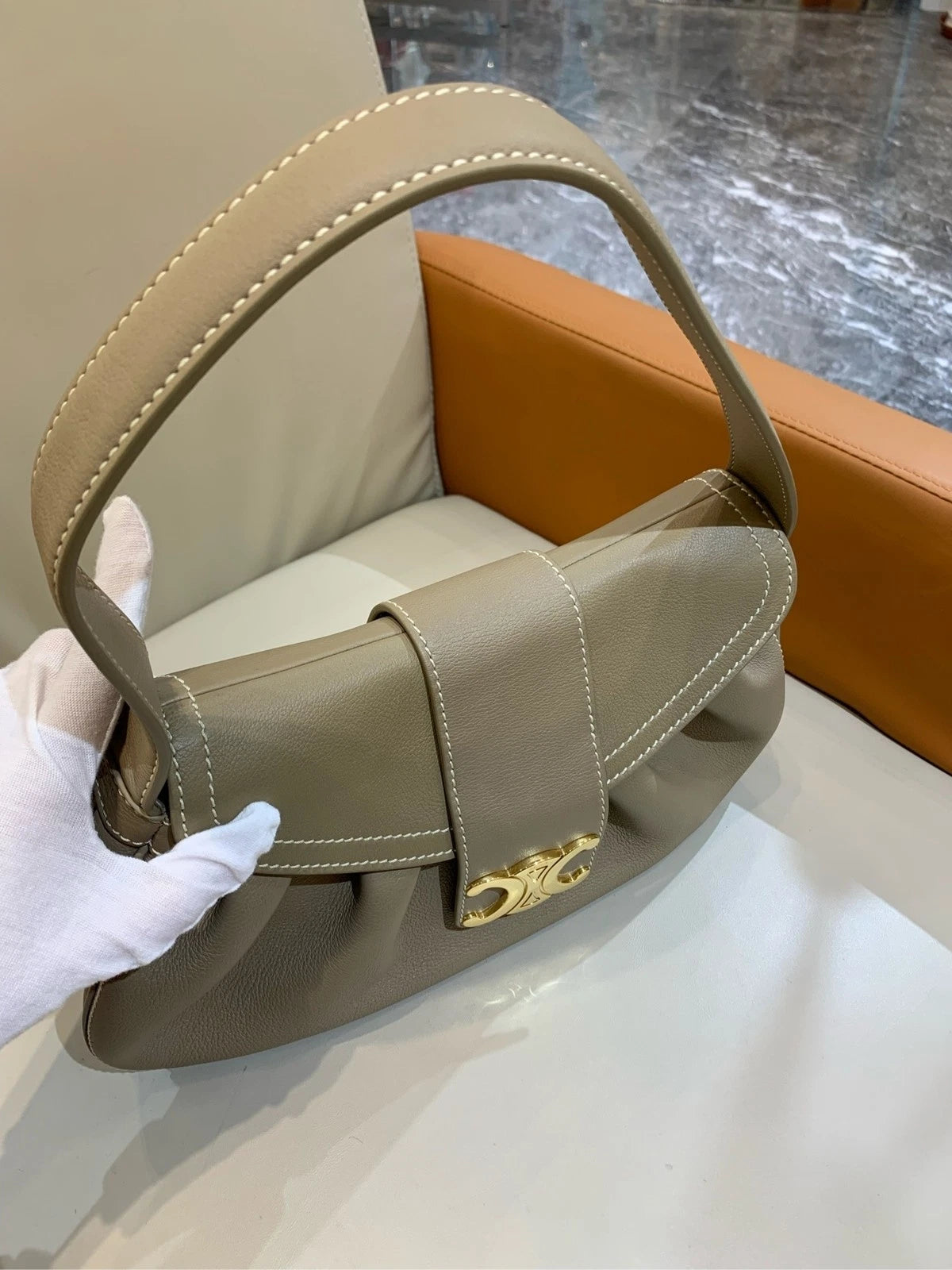 CELINE POLLY Beige Shoulder Handbag For Women