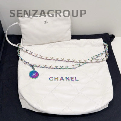 Chanel 22 Bag Tote Small White Quilted Chain Shoulder Bag