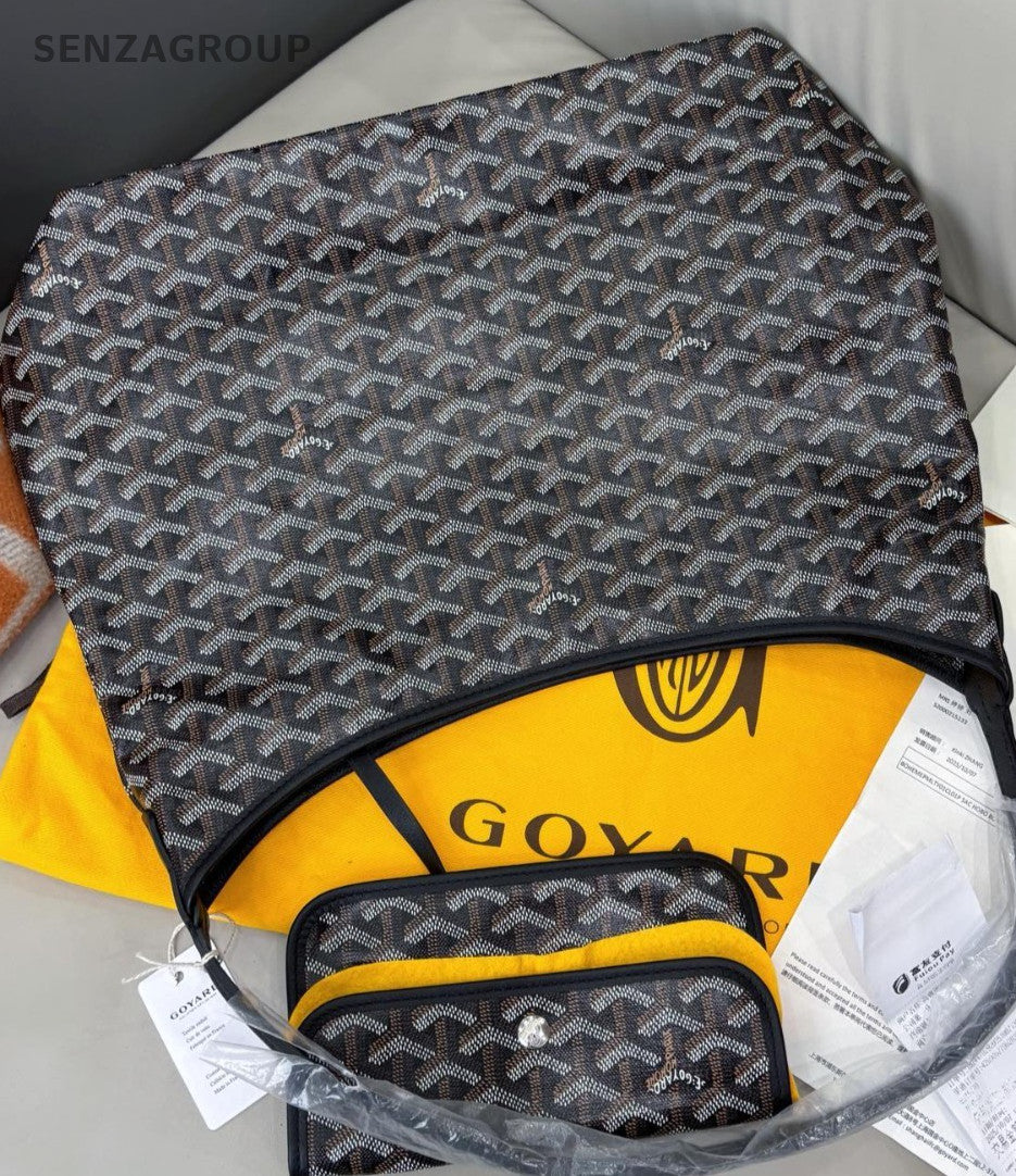 Goyard Monogram Hobo Top Handle Bag Black Used Women Classic