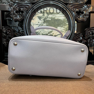Prada Double Bag Small Purple Silver Tote Shoulder Bag Classic Women