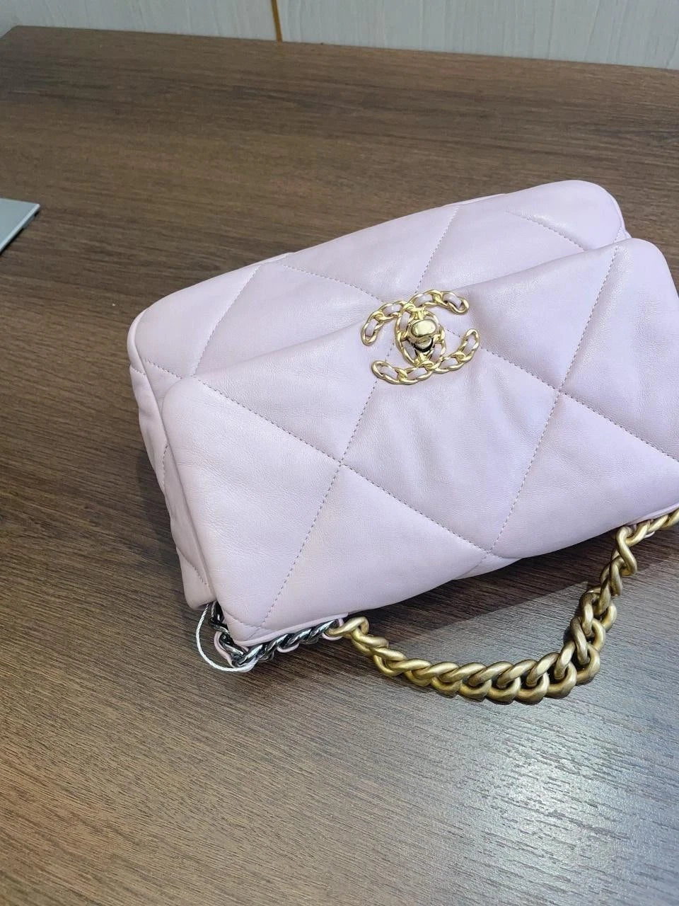 SJ0001 YS1713K 19 Handbag Pink Lambskin with Gold Tone