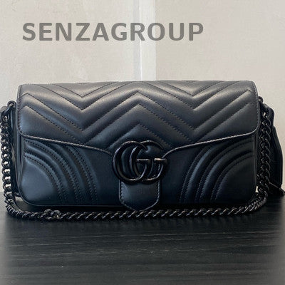 Gucci GG Marmont 26 So Black Chain Shoulder Bag - Women's Classic Fashion