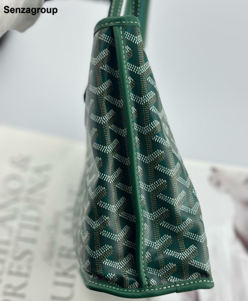 Goyard Anjou Mini Tote Top Handle Shoulder Bag Green Used Women Classic