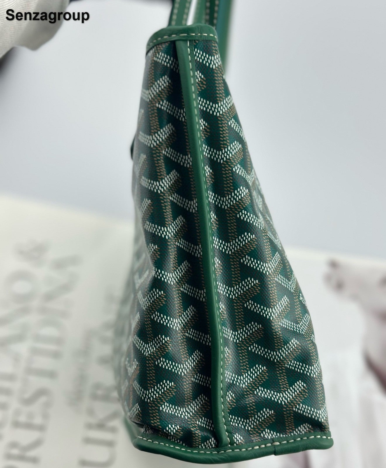 Goyard Anjou Mini Tote Top Handle Shoulder Bag Green Used Women Classic