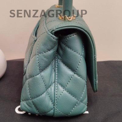 Chanel Coco Handle Mini Green Gold Chain Shoulder Bag Classic Women