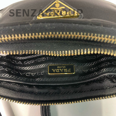 Prada Nylon Mini Camera Bag Black Gold Shoulder Crossbody Classic Women