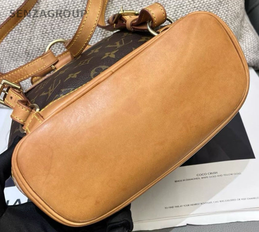 Louis Vuitton Monogram Mini Backpack Brown Gold Women Vintage Classic