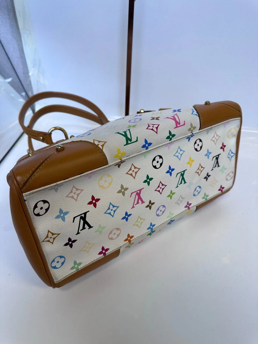 SJ0001 LV Murakami Monogram Multicolore Blanc Rita Handbag