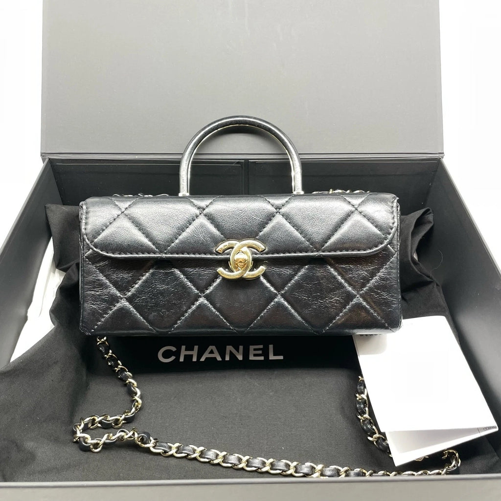 CHANEL Black Gold Long Doctor Milk Box Bag For Women