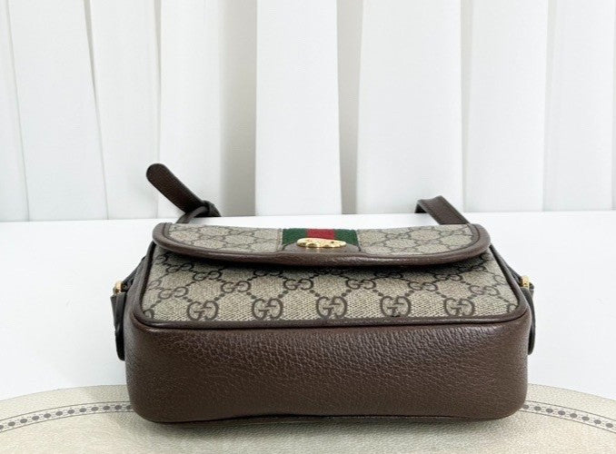 GUCCI Ophidia GG Supreme Canvas 2ways Shoulder Crossbody Bag Brown Women