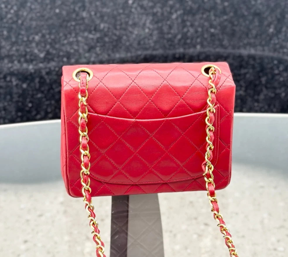 Chanel Classic Flap Vintage Lambskin Shoulder Bag Crossbody Women Fashion S