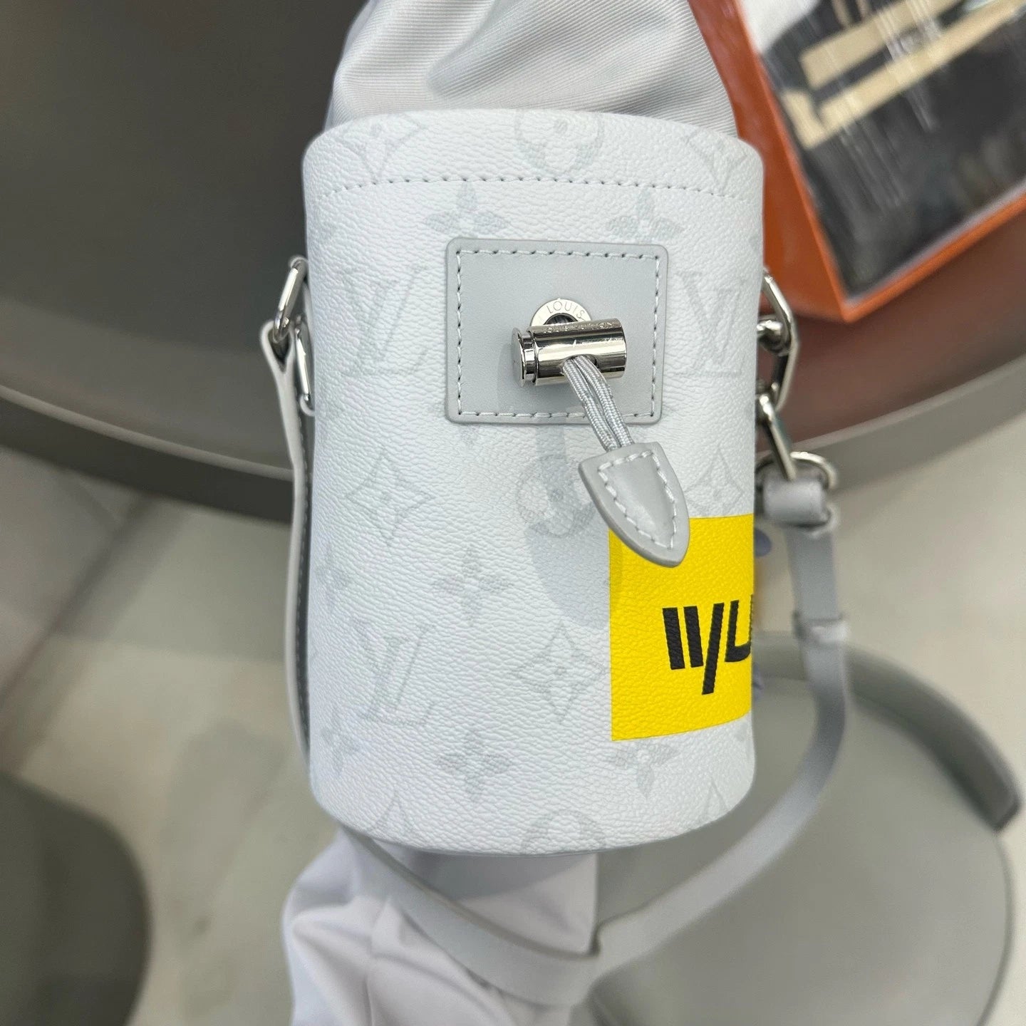 Louis Vuitton Chalk Nano Gray Bucket Bag for Women