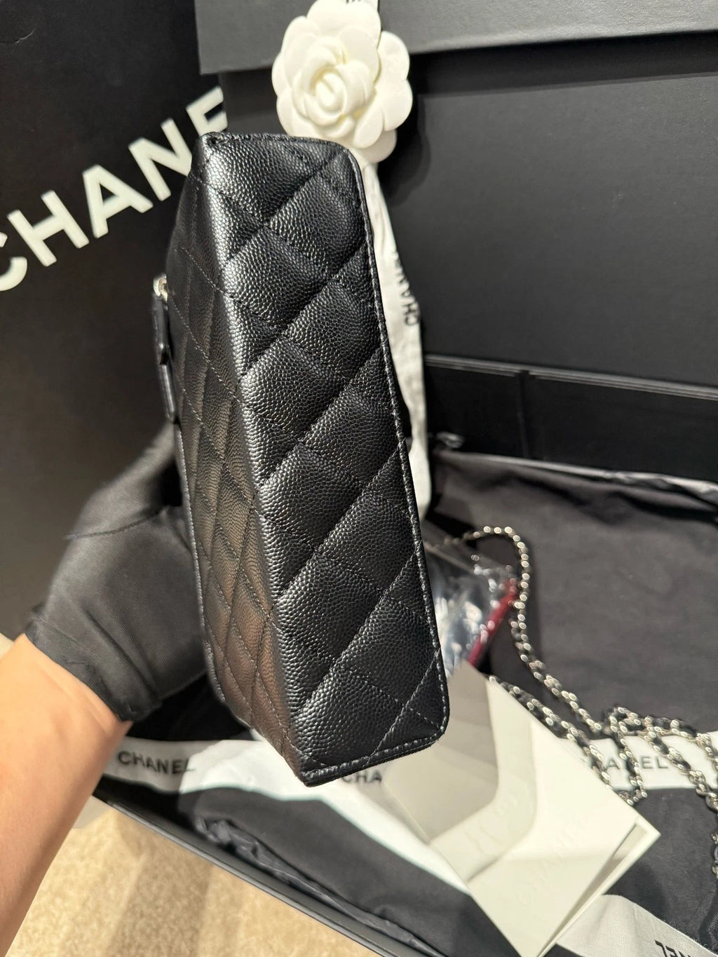 New CHANEL Calfskin Star Lunch Box Bag For Women