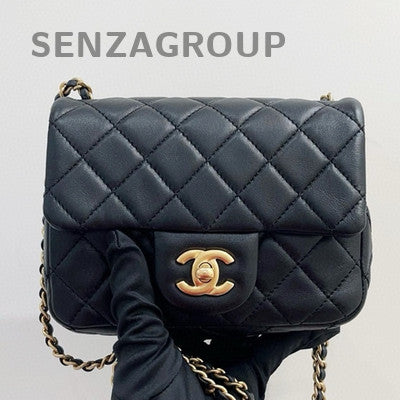 Chanel Classic Flap Black Gold Lambskin Quilted Chain Shoulder Bag