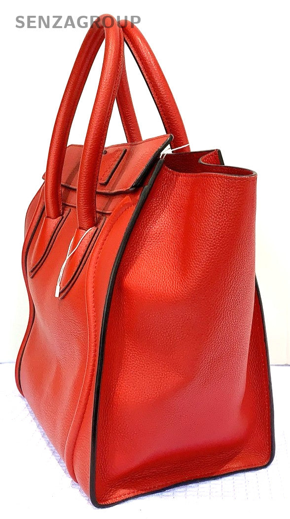 CELINE Micro Luggage tote Top Handle Handbag Women Red
