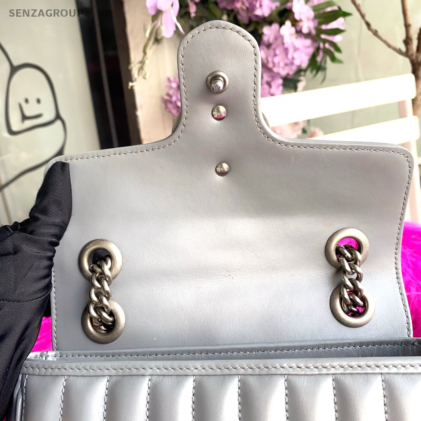 GUCCI GG Marmont Chain Strap Shoulder bag  Gray New model Crossbody Women