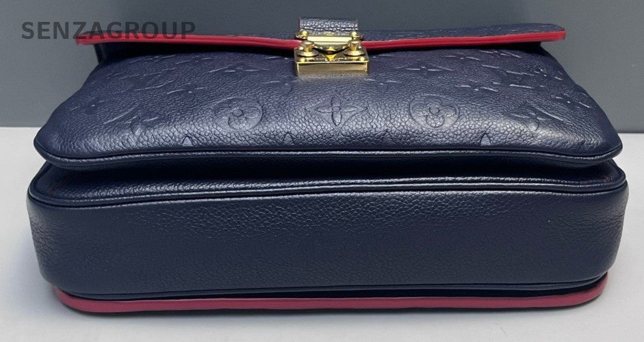 Louis Vuitton Monogram 2Way Shoulder Bag Crossbody Blue Gold Women Classic