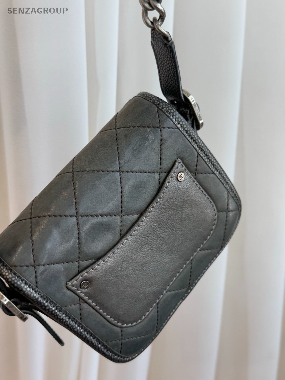 CHANEL CC Chain Diamond Pattern Shoulder bag Crossbody Women Gray