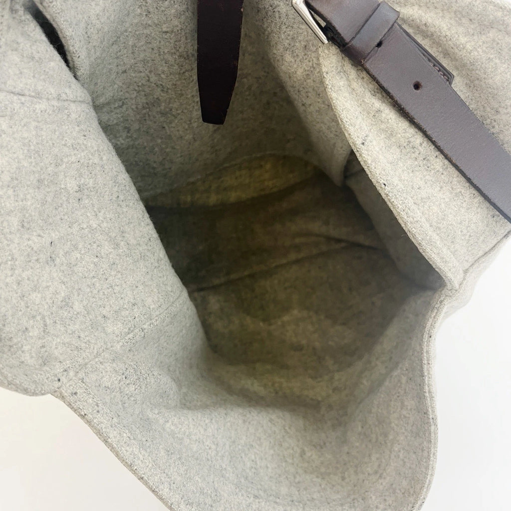 Hermes Marwari Tote Handbag Shoulder Bag Gray Silver Hardware