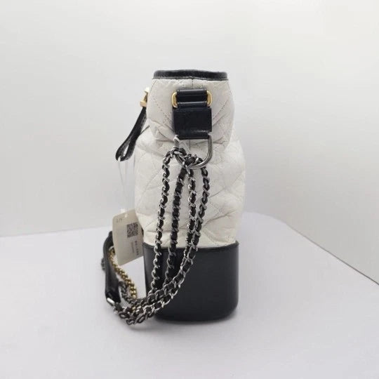 Authentic CHANEL Black White Large Gabrielle Hobo Bag For Women