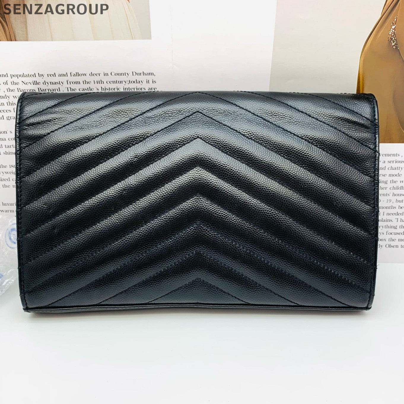 Saint Laurent Mini Envelope Chain Shoulder Crossbody Bag Black Gold