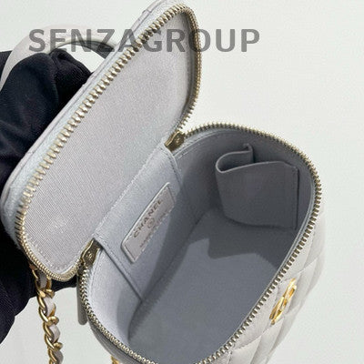 Chanel Grey Lambskin Mini Square Flap Bag with Gold Hardware