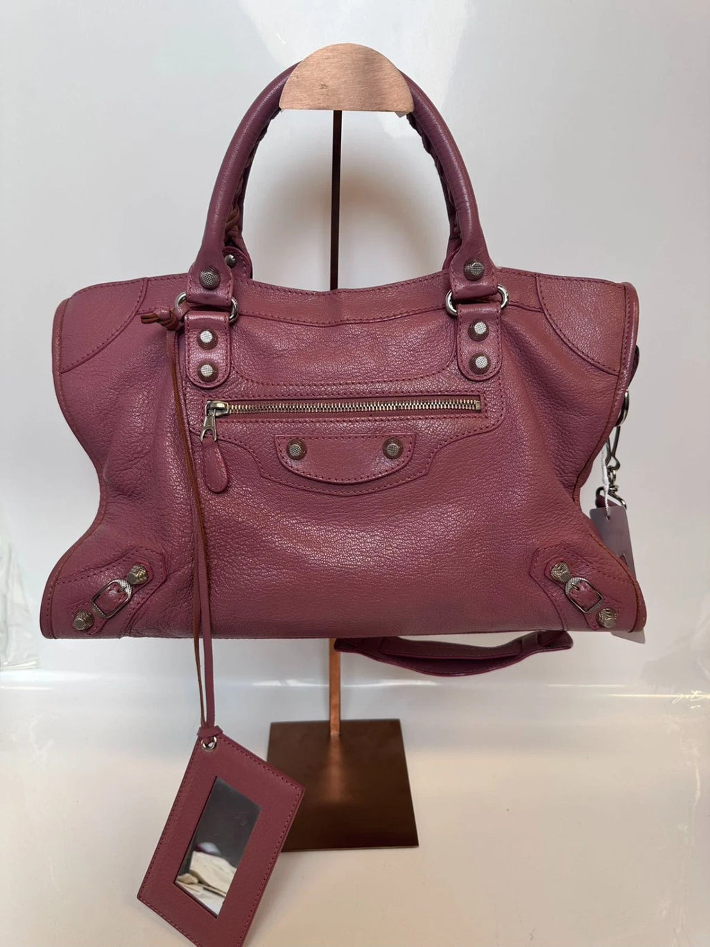 SJ0001 Balenciaga Classic City Handbag Burgundy Deep Plum