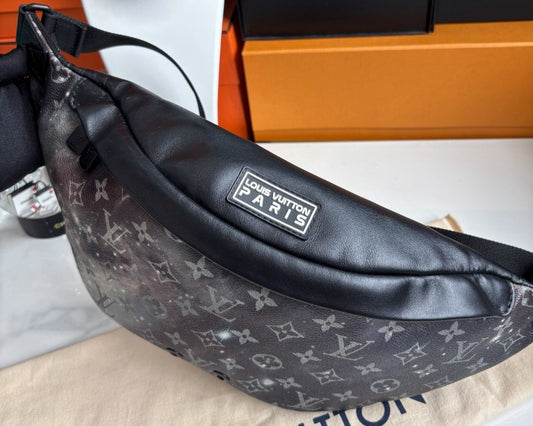Louis Vuitton Discovery Monogram Chest Bag Black Unisex Adults Almost Brand New