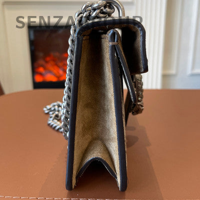 Gucci Dionysus GG Supreme Brown Silver Chain Shoulder Bag Classic Women
