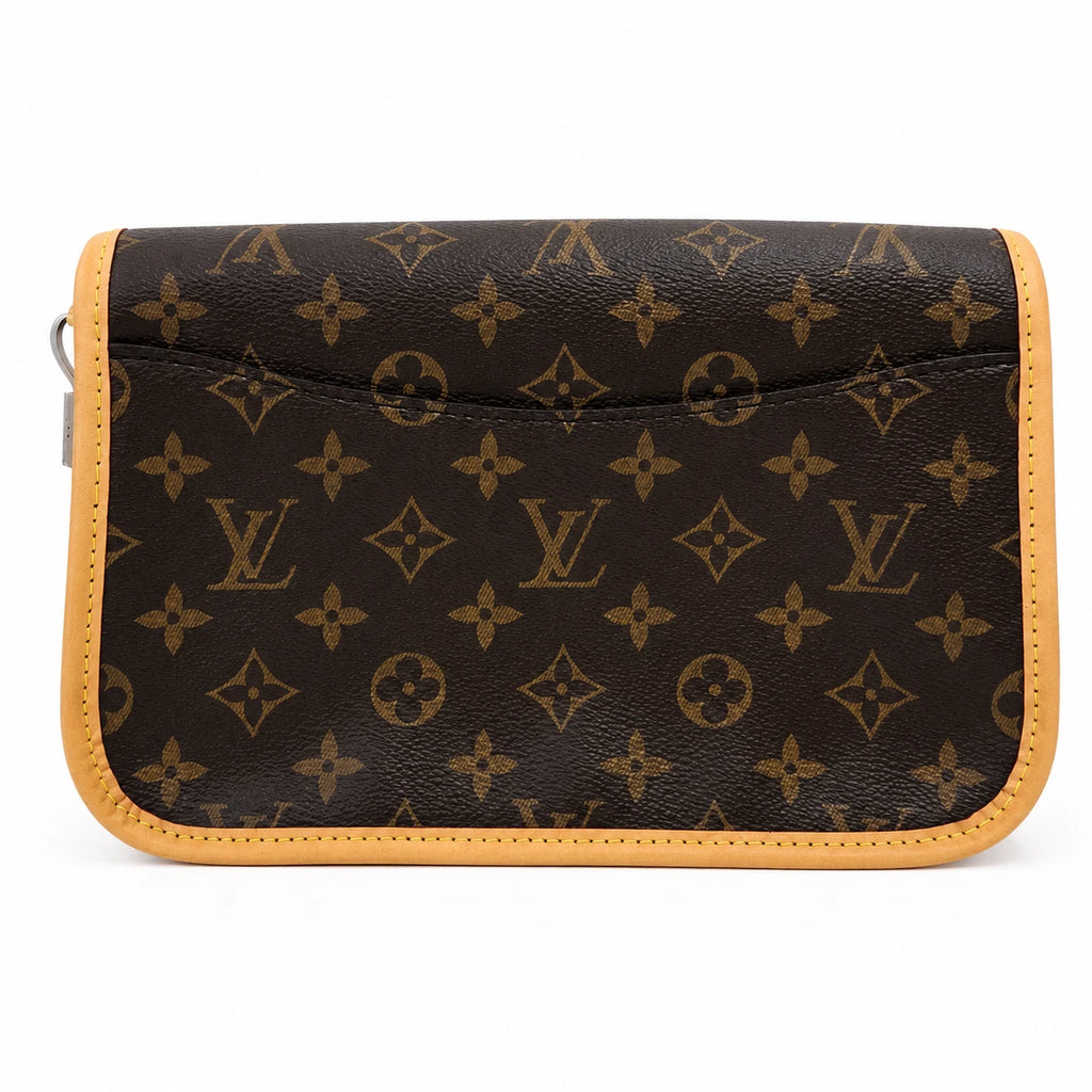 Louis Vuitton Diane Monogram Canvas Shoulder Crossbody Bag Brown Gold Buckle