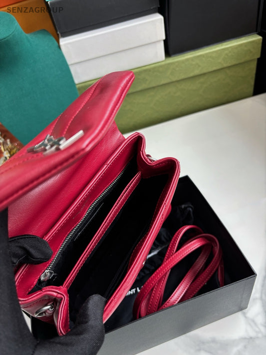 YSL Saint Laurent LOULOU Puffer Dark Red Shoulder bag Crossbody Women