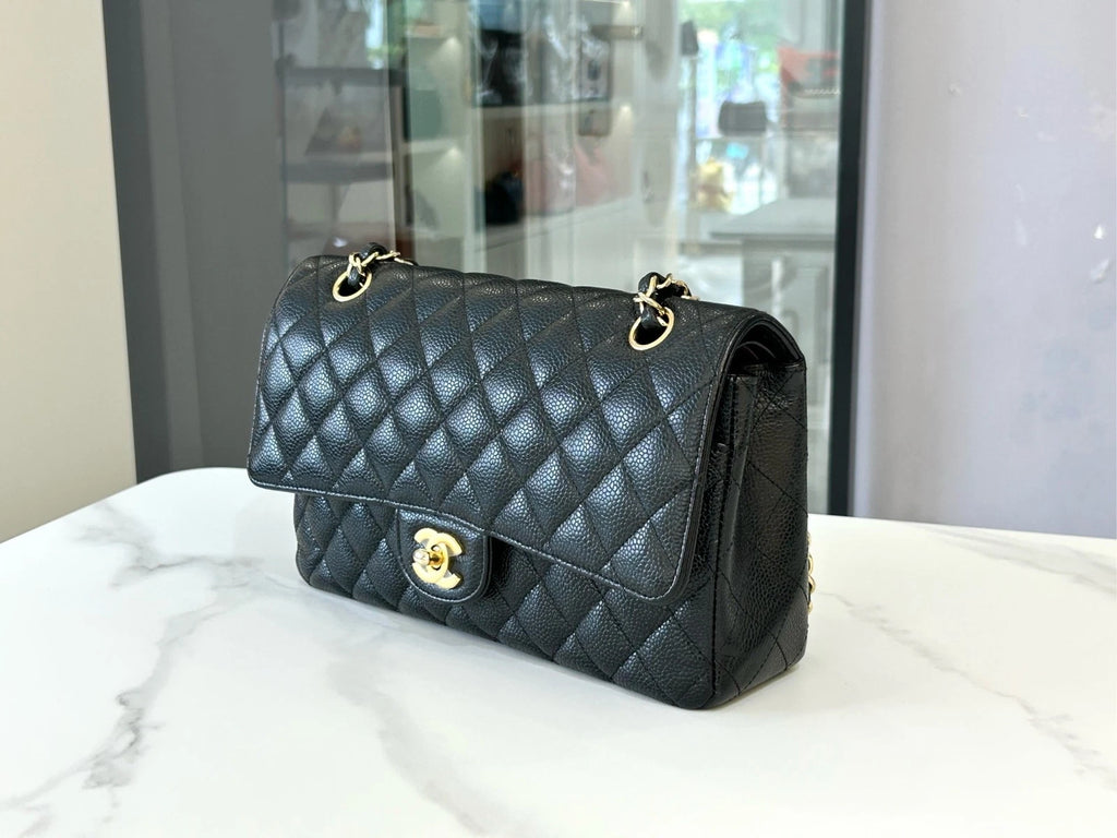 CHANEL Black Leather Medium CF Shoulder Bag For Women