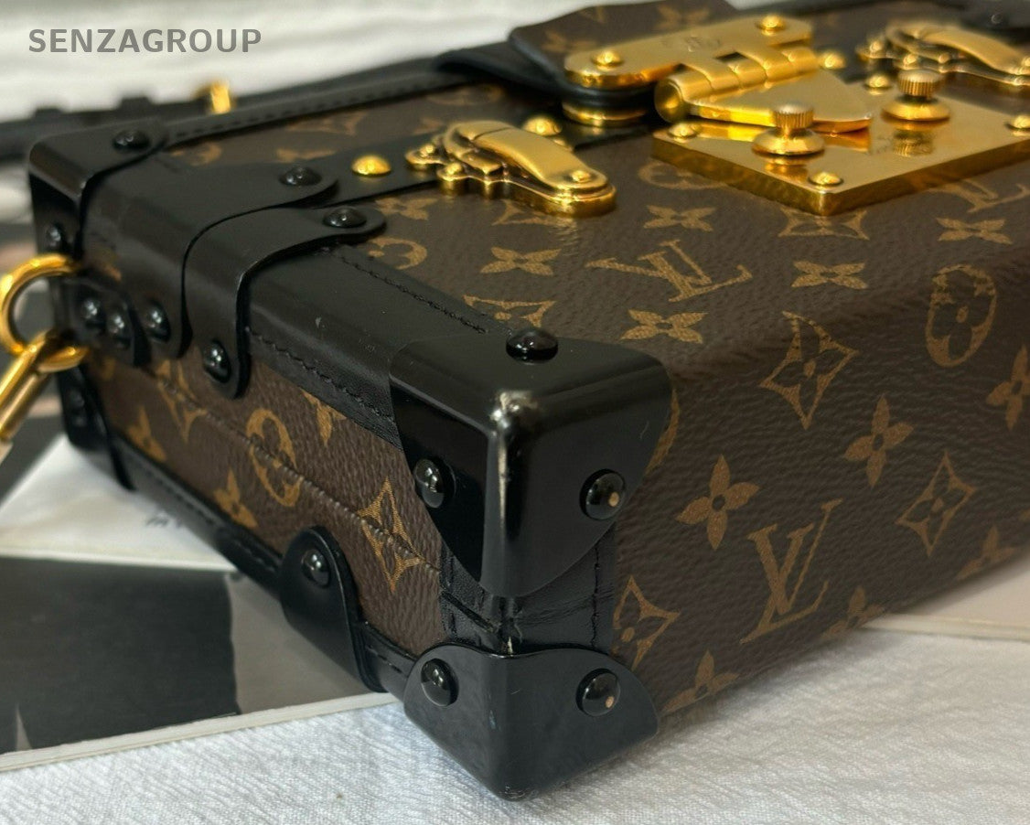 Louis Vuitton Petit Mal Trunk Monogram Shoulder Bag Crossbody Brown Gold Women