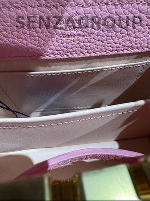 Louis Vuitton Capucines Mini Pink Gold Chain Shoulder Bag Women's Fashion