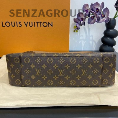 Louis Vuitton Monogram Slouchy Medium Tote Shoulder Bag Brown Classic Women