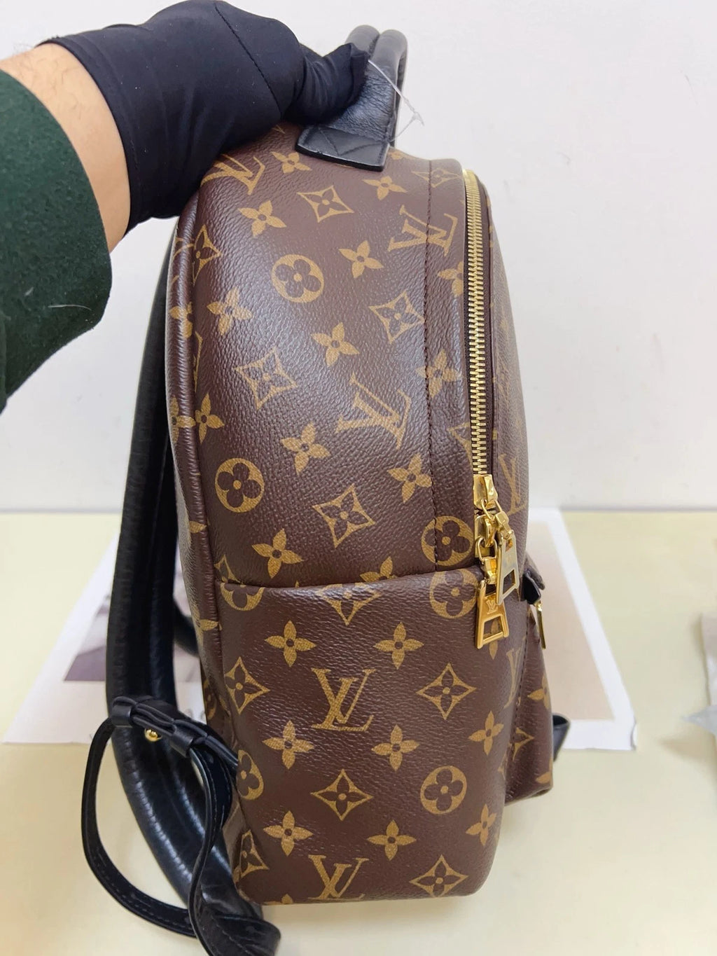 Louis Vuitton Springs MM Monogram Canvas Backpack Brown Gold Unisex Adults