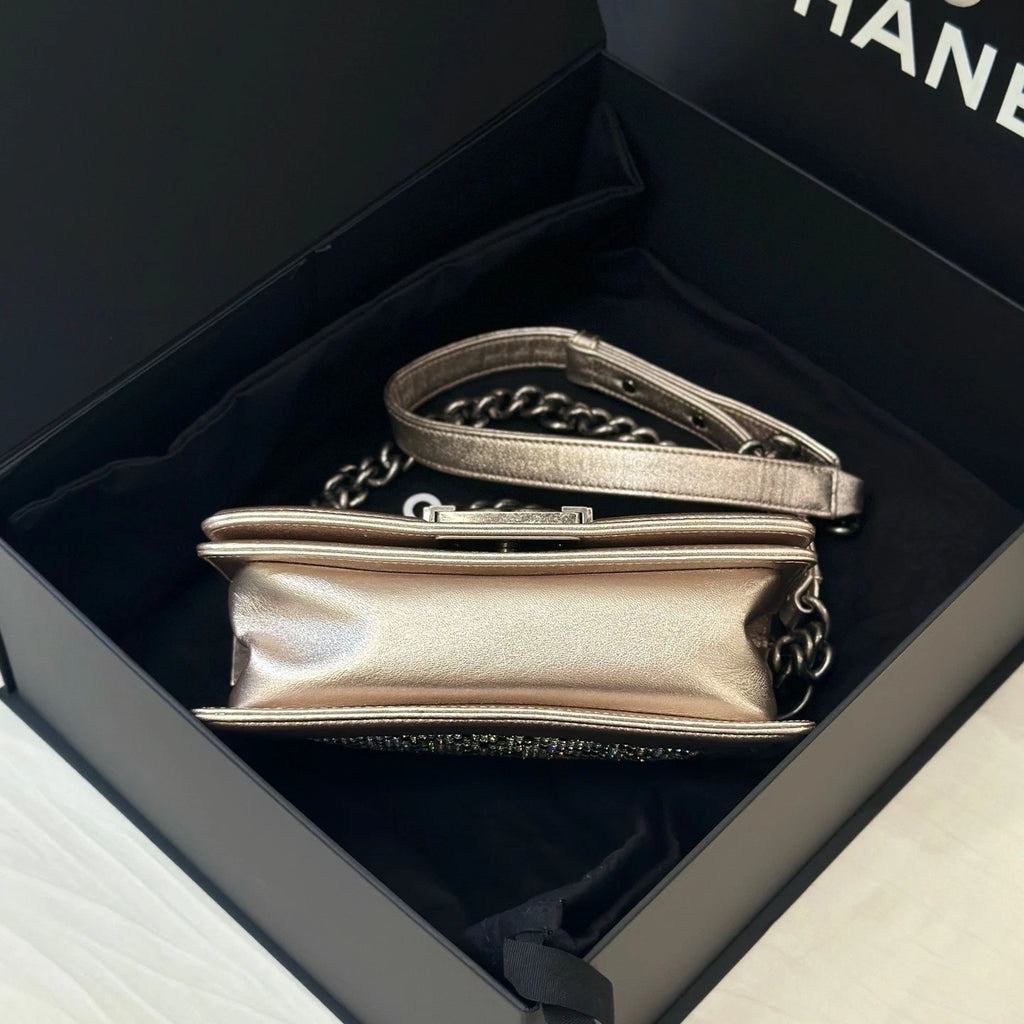 Chanel Full Diamond Calfskin LeBoy Small Shoulder Bag For Women