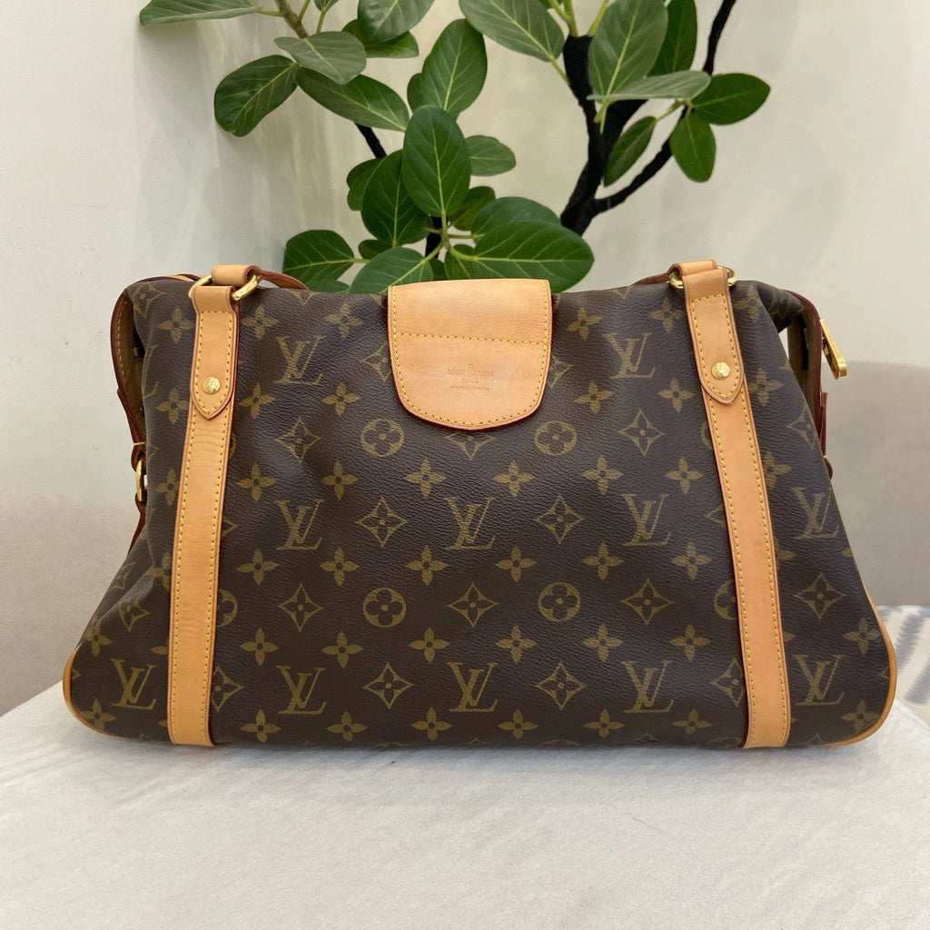 Louis Vuitton Stresa Monogram Canvas Shoulder Bag Brown Gold Women Classic