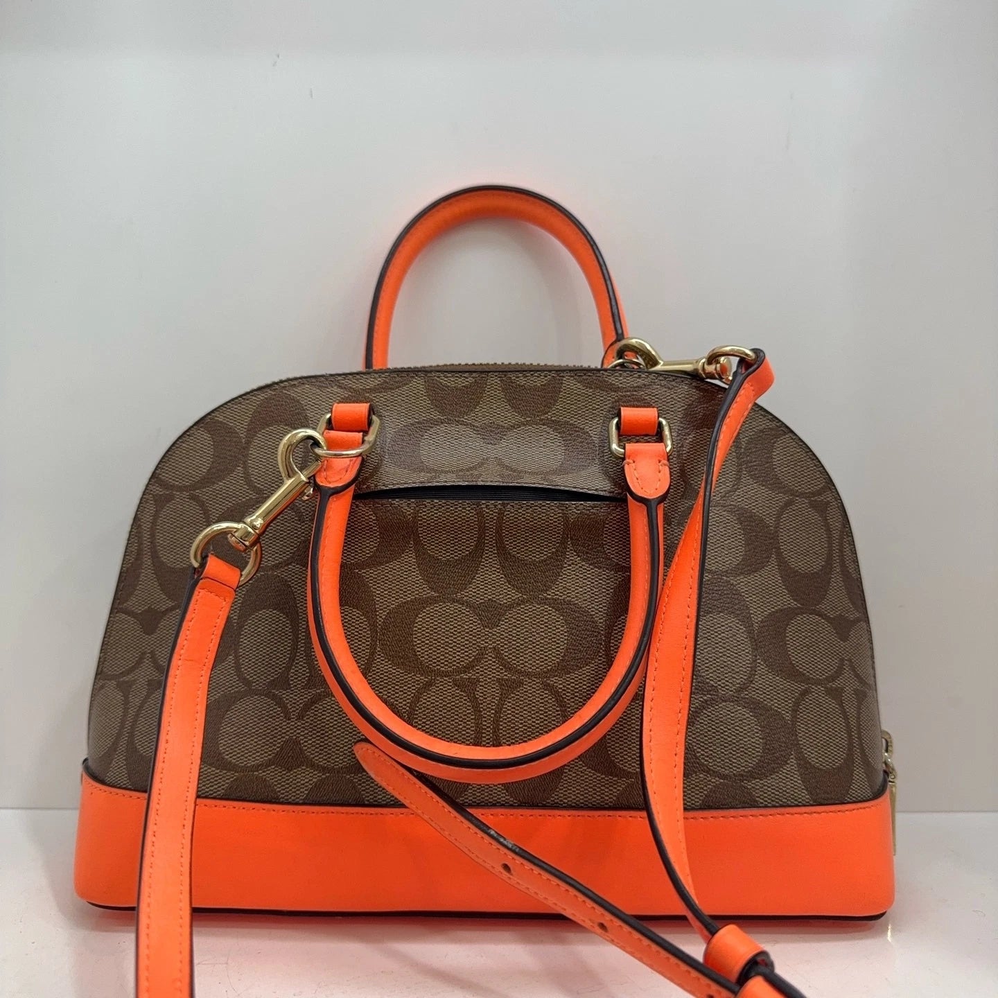 Coach Orange Shell Shoulder Handbag Crossbody Bag for Women