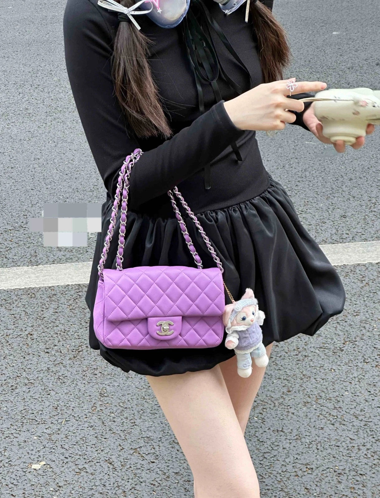CHANEL Purple CF Mini Crossbody Bag For Women