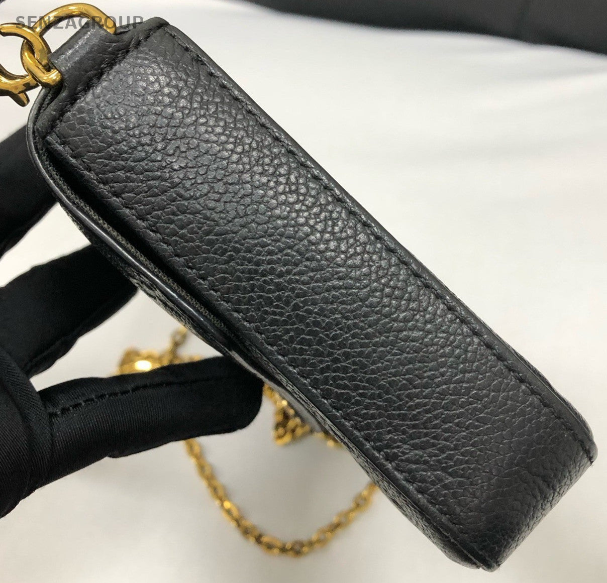 Louis Vuitton Chain 2Way Shoulder Bag Crossbody Black Gold Women Classic