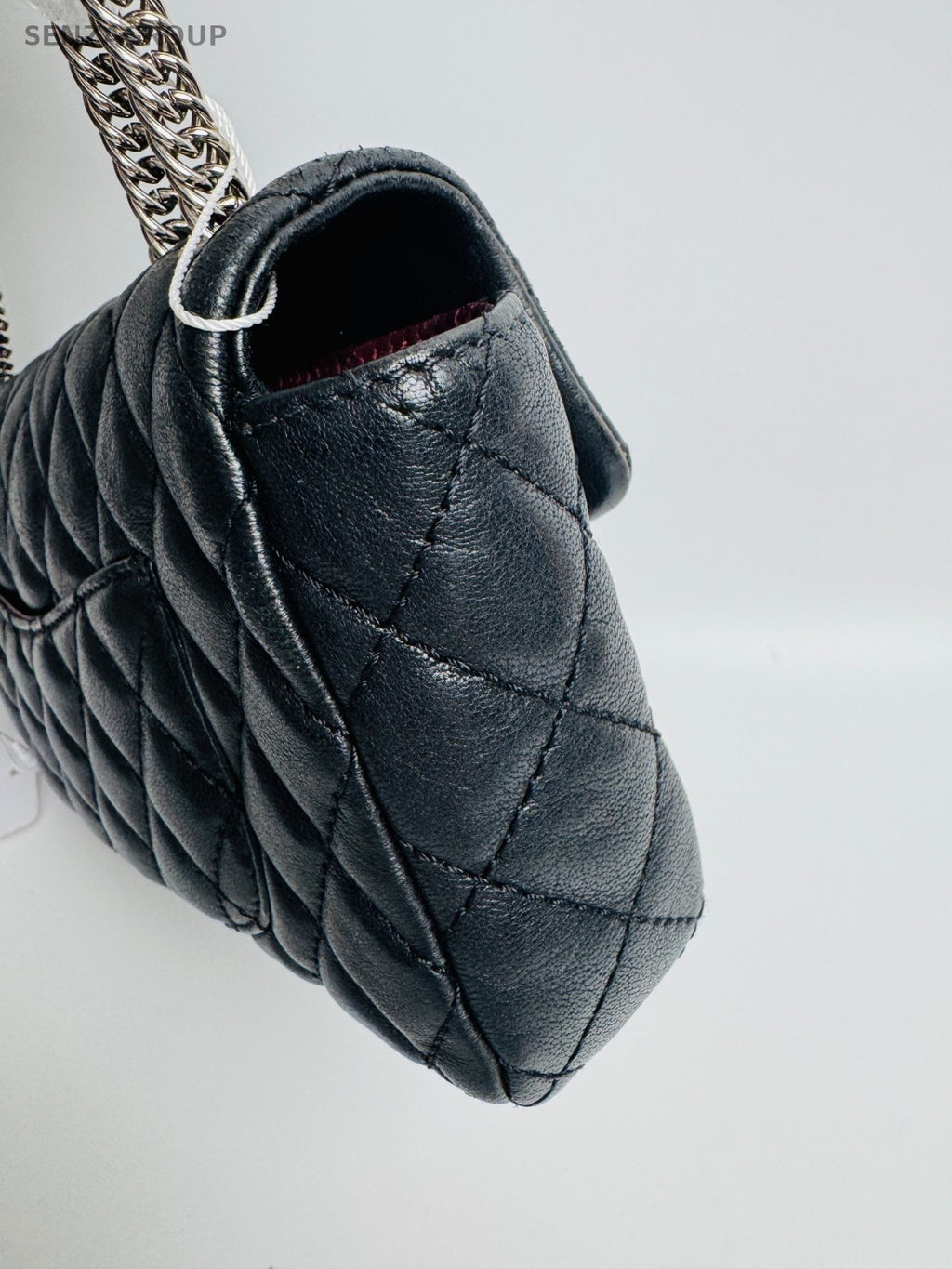 CHANEL Classic Flap Diamond Pattern Chain Shoulder bag Black Silver Women