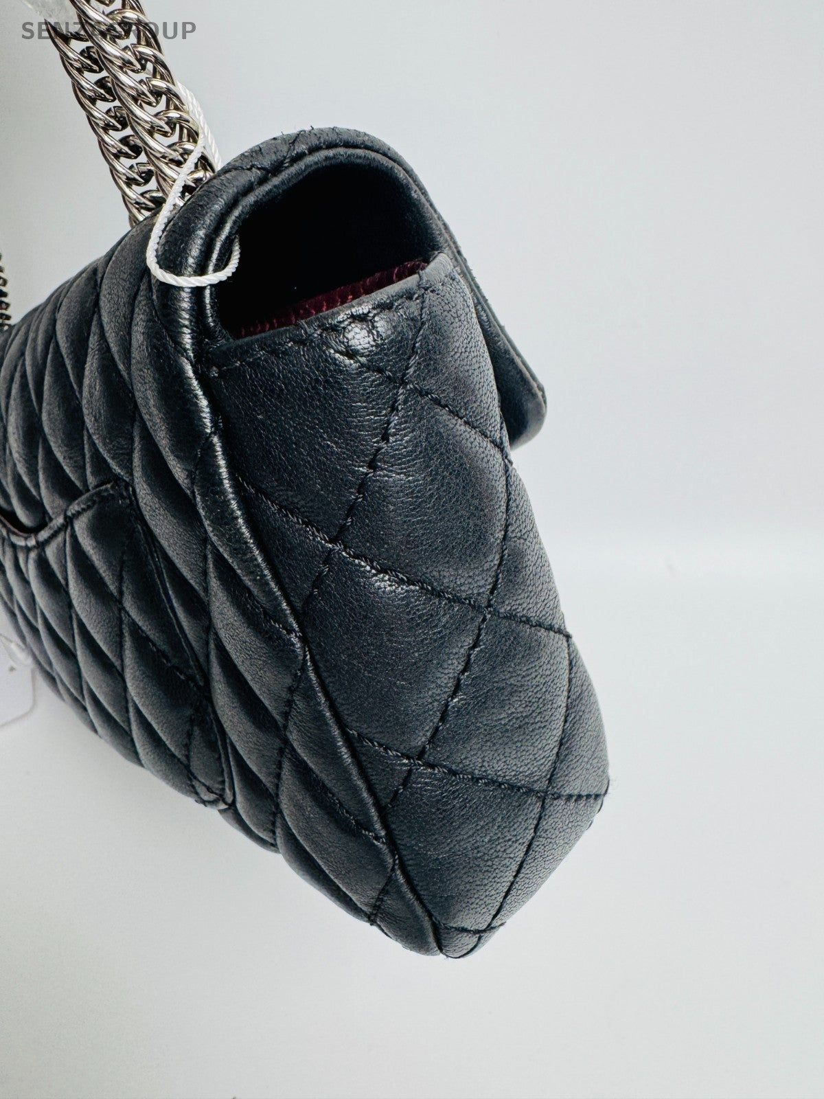CHANEL Classic Flap Diamond Pattern Chain Shoulder bag Black Silver Women