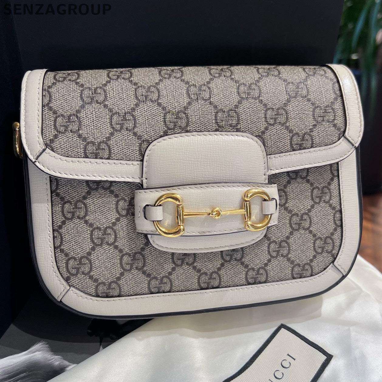 Gucci Horsebit 1955 Mini GG Supreme Shoulder Bag - Silver Hardware