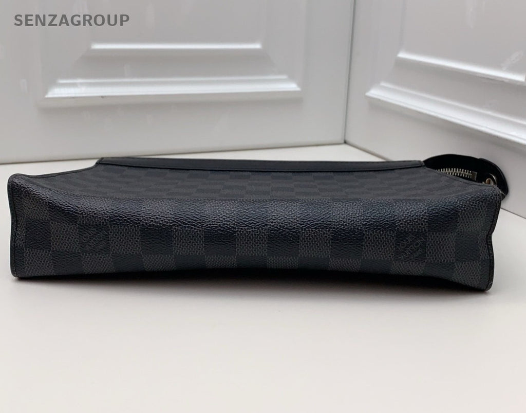 Louis Vuitton Damier Black Clutch Unisex Adults Classic Designer