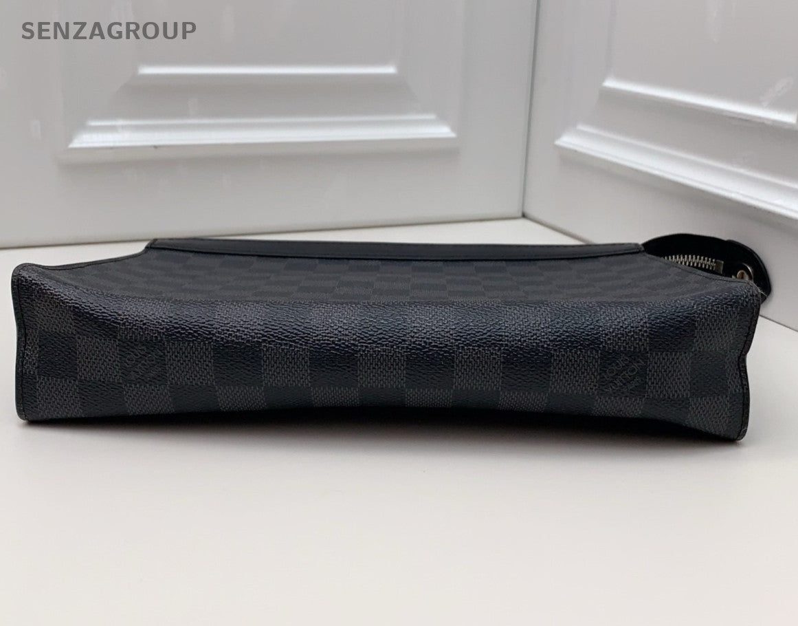 Louis Vuitton Damier Black Clutch Unisex Adults Classic Designer